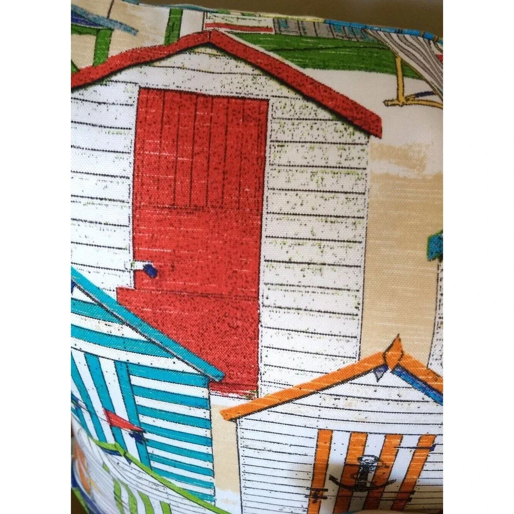 Richloom Solarium 20X20 Zippered Throw Pillow Covers BEACH HUTS In/Outdoor 2 NEW